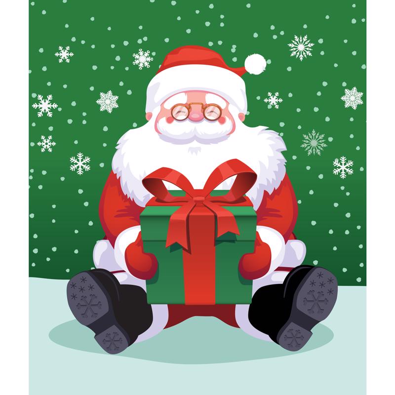 Garage Celebrations Santa 7 ft. x 8 ft. Garage Door Cover