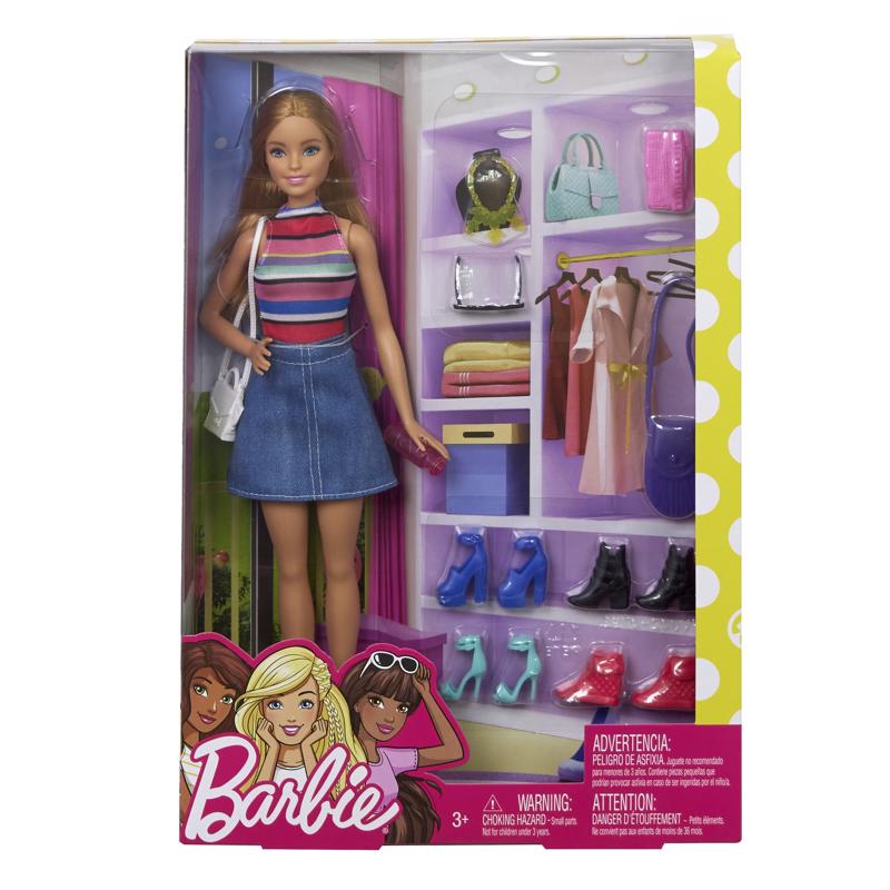 Mattel Barbie Doll and Accessories Set Multicolored 11 pc, Pack of 6
