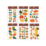 IG Design 12 in. Harvest Gel Clings Window Decor, Pack of 24