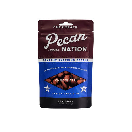 Pecan Nation Chocolate Pecans 4 oz Pouch, Pack of 8