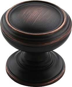 Amerock BP55342ORB Cabinet Knob, 1-1/4 in Projection, Zinc, Oil-Rubbed Bronze