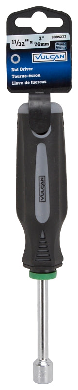 Vulcan MC-SD34 Nut Driver, 11/32 in Drive, 7 in OAL, Cushion-Grip Handle, Gray and Black Handle, 3 in L Shank