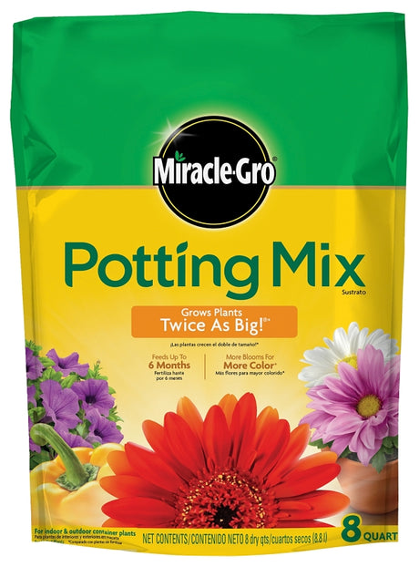 Miracle-Gro 75678300 Potting Mix, 8 qt Bag