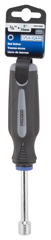 Vulcan MC-SD35 Nut Driver, 3/8 in Drive, 7 in OAL, Cushion-Grip Handle, Gray and Black Handle, 3 in L Shank