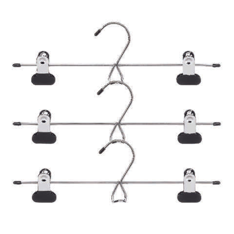 Whitmor 2 in. H X 13 in. W X 4 in. L Steel Black Skirt/Slack Hanger 3 pk