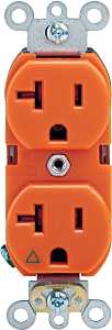 Leviton 285-05362-0IG Duplex Receptacle, 2 -Pole, 20 A, 125 V, Back, Side Wiring, NEMA: 5-20R, Orange