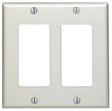 Leviton 80409-NW Wallplate, 4-1/2 in L, 4.56 in W, 2 -Gang, Nylon, White