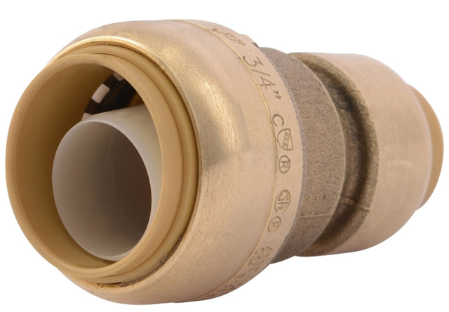 SharkBite U058LFA Tube Coupling, 3/4 x 1/2 in, Brass, 200 psi Pressure