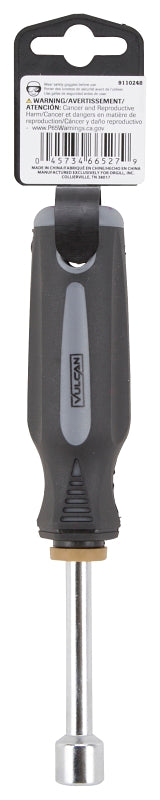 Vulcan MC-SD36 Nut Driver, 7/16 in Drive, 7 in OAL, Cushion-Grip Handle, Gray and Black Handle, 3 in L Shank