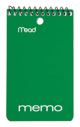 Mead 3 in. W X 5 in. L Wide Ruled Spiral Assorted Memo Book, Pack of 12
