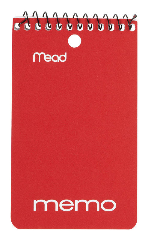 Mead 3 in. W X 5 in. L Wide Ruled Spiral Assorted Memo Book, Pack of 12
