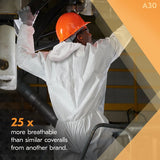 KleenGuard A30 46114 Coveralls, XL, Polypropylene, White