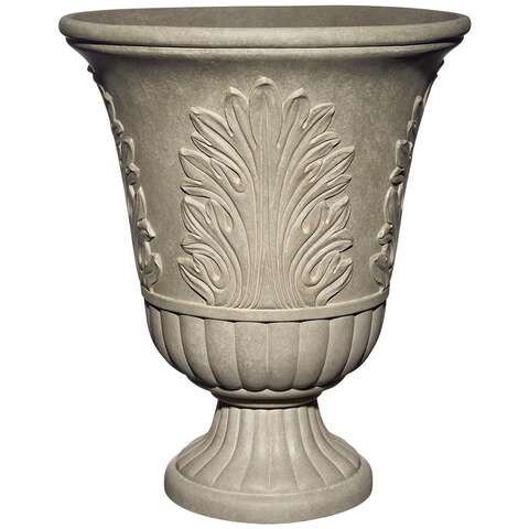 Classic Home & Garden 19 in. H X 16 in. D Plastic Larissa Urn Planter Sand