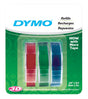 Dymo Self-Adhesive 3/8 in. W X 9.8 ft. L Blue/Green/Red Embossing Label Maker Tape