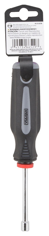 Vulcan MC-SD38 Nut Driver, 6 mm Drive, 7 in OAL, Cushion-Grip Handle, Gray and Black Handle, 3 in L Shank