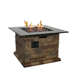 Seasonal Trends 52075 Morgan Hill Fire Table, 34-1/2 in W, Square Table
