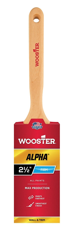 Wooster 4232-2 1/2 Paint Brush, 2-1/2 in W, 2-15/16 in L Bristle, Synthetic Bristle, Flat Sash Handle