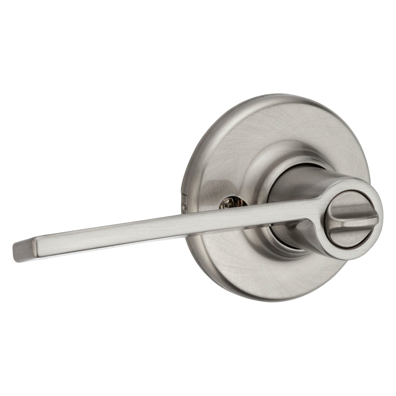 Kwikset 300LRL 15 CP V1 Privacy Lever, Satin Nickel, Zinc, Residential, Reversible Hand, 3 Grade