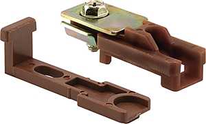 Prime-Line N 6710 Pivot Bracket, 2-3/16 in L x 5/8 in W Base, 5/8 in W x 11/16 in H Clip Dimensions, Plastic/Steel, Pack of 6