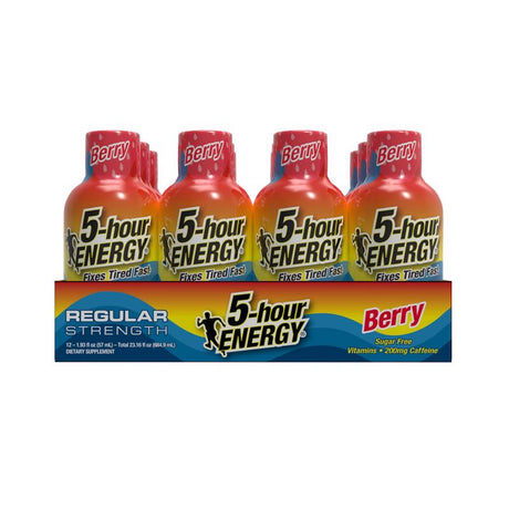 5-hour Energy RegularStrength Sugar Free Berry Energy Shot 1.93 oz, Pack of 12