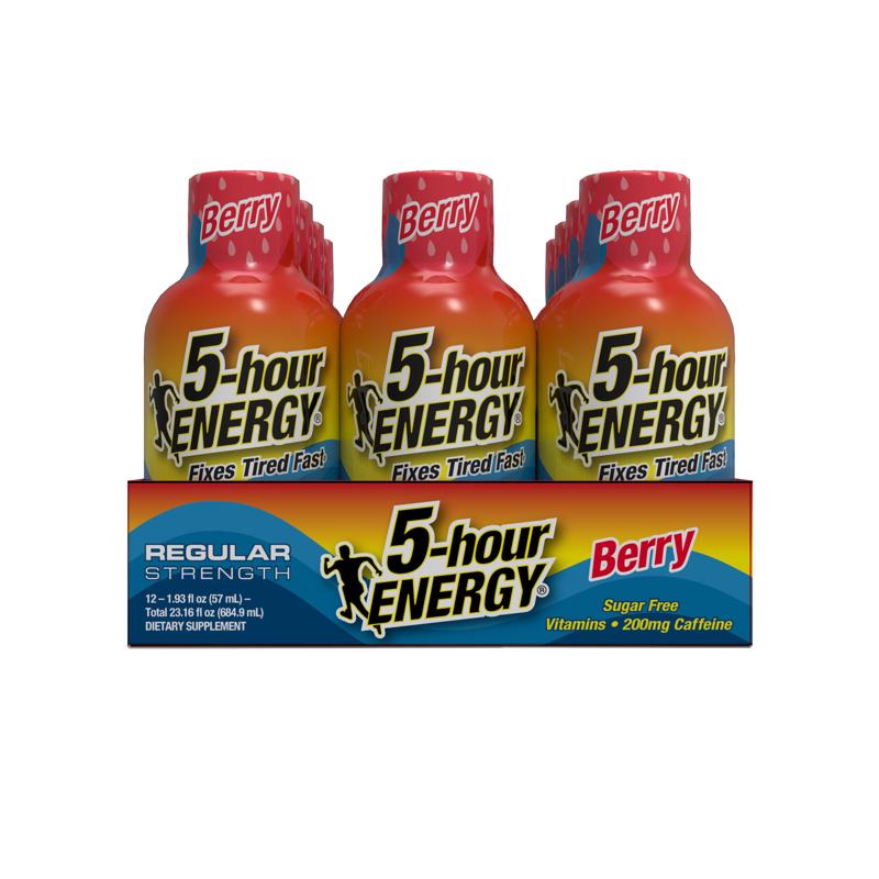 5-hour Energy RegularStrength Sugar Free Berry Energy Shot 1.93 oz, Pack of 12