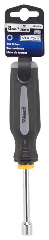 Vulcan MC-SD40 Nut Driver, 8 mm Drive, 7 in OAL, Cushion-Grip Handle, Gray and Black Handle, 3 in L Shank