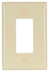 Eaton Wiring Devices 2751V-BOX Wallplate, 3-1/2 in L, 5-1/4 in W, 1 -Gang, Thermoset, Ivory, High-Gloss, Pack of 10