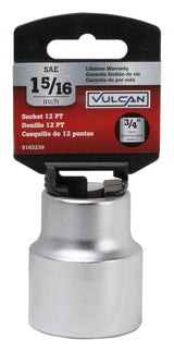 Vulcan MT-SS6042 Drive Socket, 1-5/16 in Socket, 3/4 in Drive, 12-Point, Chrome Vanadium Steel, Chrome