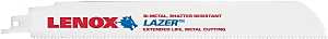 Lenox LAZER 24905T9110R Reciprocating Saw Blade, 1 in W, 9 in L, 10 TPI, HSS Cutting Edge