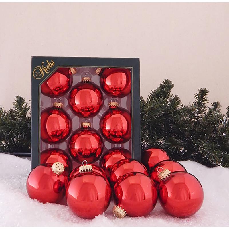Christmas by Krebs Christmas Red Ball Ornament, Pack of 12