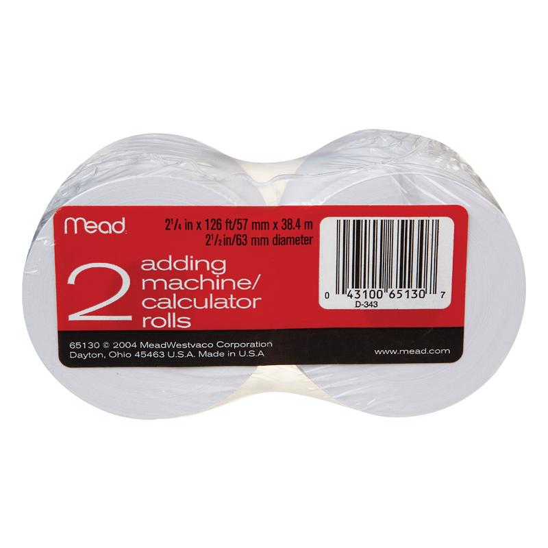 Mead Calculator Paper 2-1/4 in. W X 126 ft. L 1 ply, Pack of 12