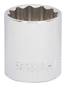 Vulcan MT6521736 Drive Socket, 1-1/8 in Socket, 1/2 in Drive, 12-Point, Chrome Vanadium Steel, Chrome