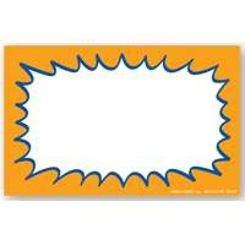 Centurion CRG338 Laser Starburst Sign, Orange Background, 5-1/2 in W x 3-1/2 in H Dimensions