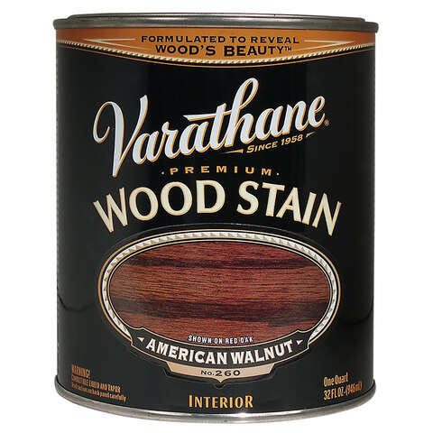 Varathane Premium Semi-Transparent American Walnut Oil-Based Urethane Modified Alkyd Wood Stain 1 qt