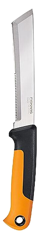 Fiskars 340150-1001 Harvesting Knife, 13.63 in OAL, Stainless Steel Blade, Flat Tip Blade, Steel Handle