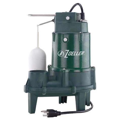 Zoeller 1/2 HP 6000 gph Cast Iron Vertical Float Switch Submersible Sewage Pump