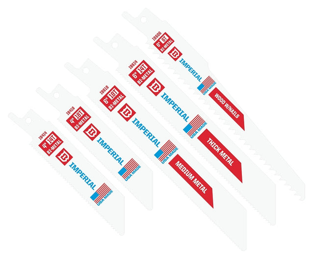 IMPERIAL BLADES IBRV-5 Reciprocating Blade Set, 5-Piece, Standard, Bi-Metal, White