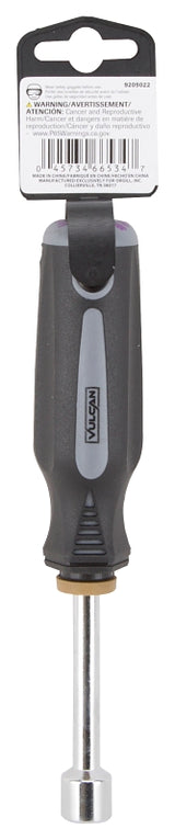 Vulcan MC-SD43 Nut Driver, 11 mm Drive, 7 in OAL, Cushion-Grip Handle, Gray and Black Handle, 3 in L Shank