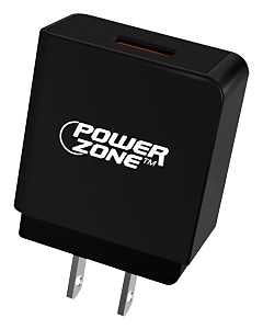 PowerZone KL-551A Quick Charge 3.0 USB Wall Charger, Black