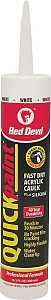 Red Devil Quick Point 0946 Fast Dry Acrylic Caulk, White, 40 to 90 deg F, 10.1 fl-oz Cartridge