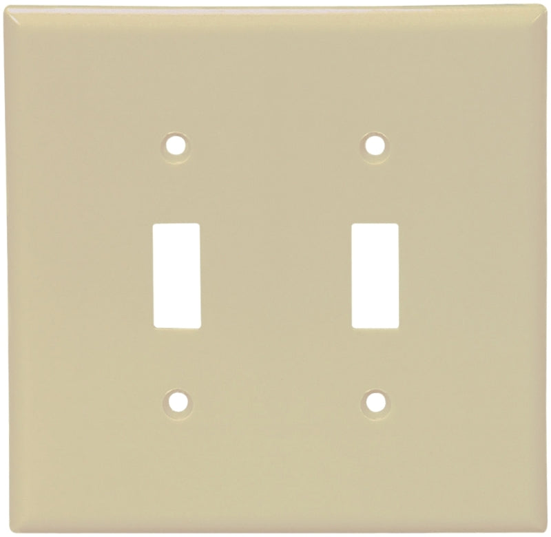 Eaton Wiring Devices 2139V-BOX Wallplate, 4-1/2 in L, 4-9/16 in W, 2 -Gang, Thermoset, Ivory, High-Gloss, Pack of 10