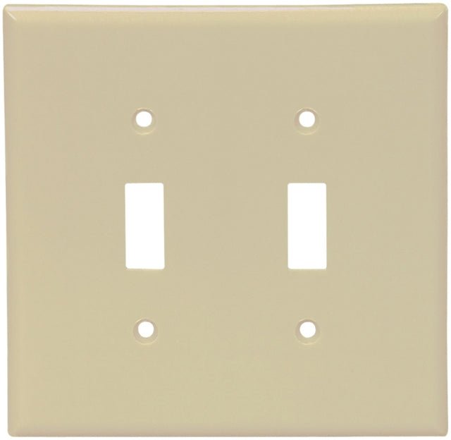 Eaton Wiring Devices 2139V-BOX Wallplate, 4-1/2 in L, 4-9/16 in W, 2 -Gang, Thermoset, Ivory, High-Gloss, Pack of 10