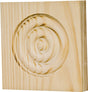 Waddell RTB35OAK Trim Block, 3-3/4 in H, 3-3/4 in W, Rosette Pattern, Oak Wood