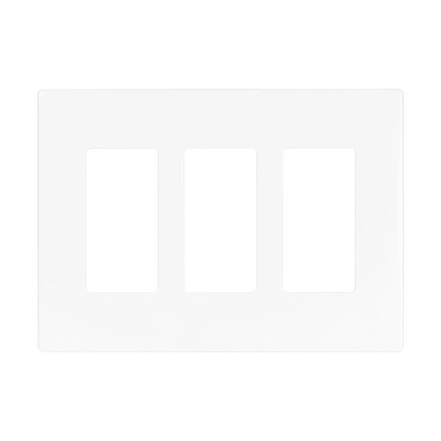 Eaton Cooper Wiring PJS PJS263W Wallplate, 4.87 in L, 6-3/4 in W, 3 -Gang, Polycarbonate, White, High-Gloss