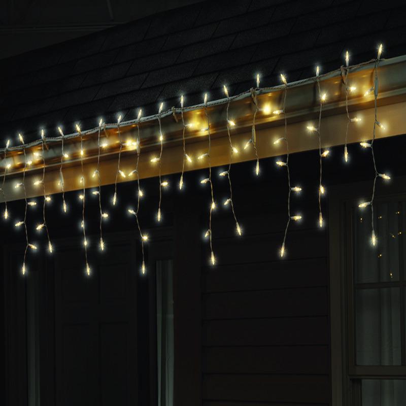 Celebrations LED M5 Warm White 100 ct Icicle Christmas Lights 5.5 ft.