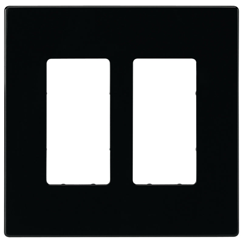 Eaton PJS262BK-L Wallplate, 4-7/8 in L, 4.94 in W, 2-Gang, Polycarbonate, Black, High-Gloss, Pack of 10