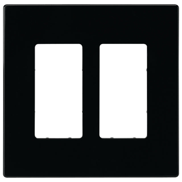 Eaton PJS262BK-L Wallplate, 4-7/8 in L, 4.94 in W, 2-Gang, Polycarbonate, Black, High-Gloss, Pack of 10
