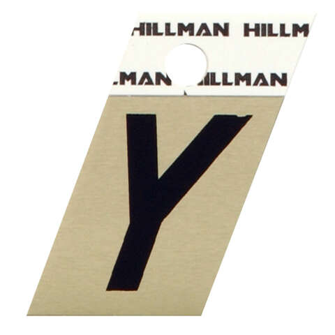 HILLMAN 1.5 in. Black Aluminum Self-Adhesive Letter Y 1 pc, Pack of 6