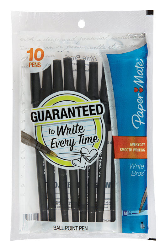Paper Mate Write Bros Black Ball Point Pen 10 pk, Pack of 12