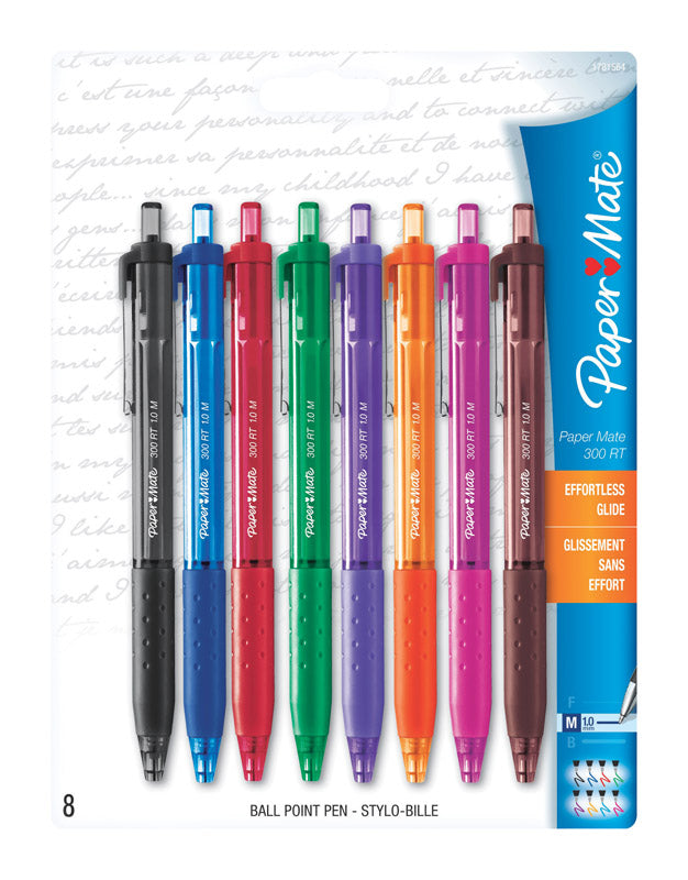 Paper Mate Inkjoy 300RT Assorted Retractable Ball Point Pen 8 pk, Pack of 6